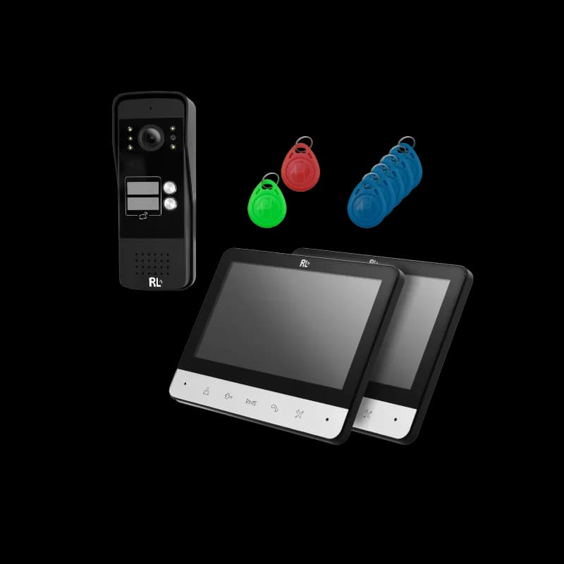 انتركم شاشه 7 انج (عدد 2) لشقتين مع قطعه خارجيه ضد المطر