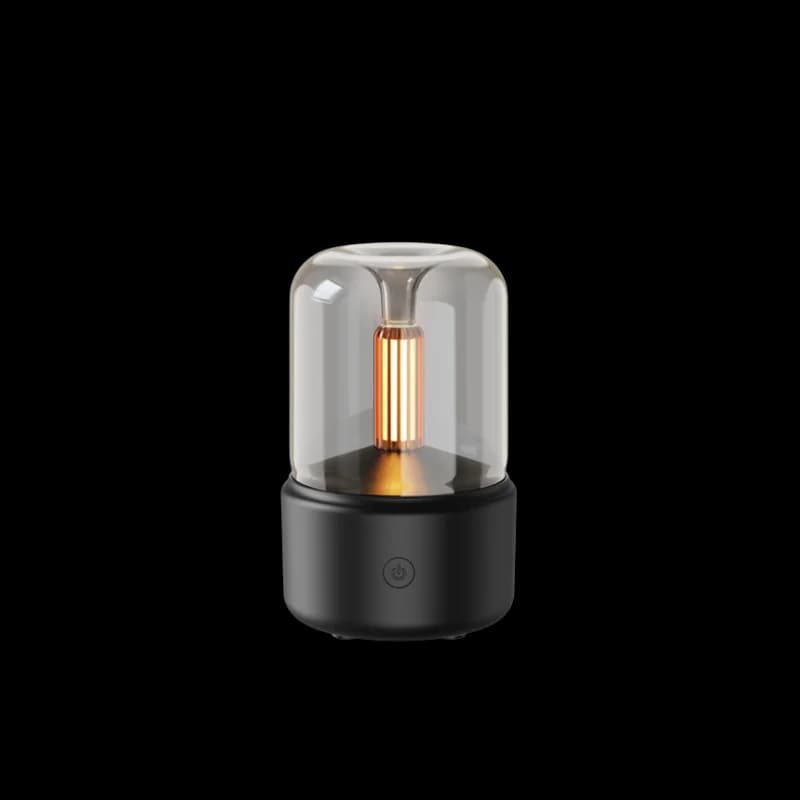 مبخرة اسطوانية بشكل شمعة مع إضاءة