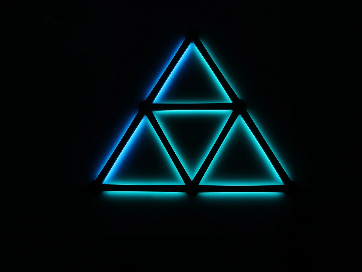 اناره ضلع جداريه RGBIC طول 24 سم بدي اسود سمارت بلوتوث / البكج 12 قطعه