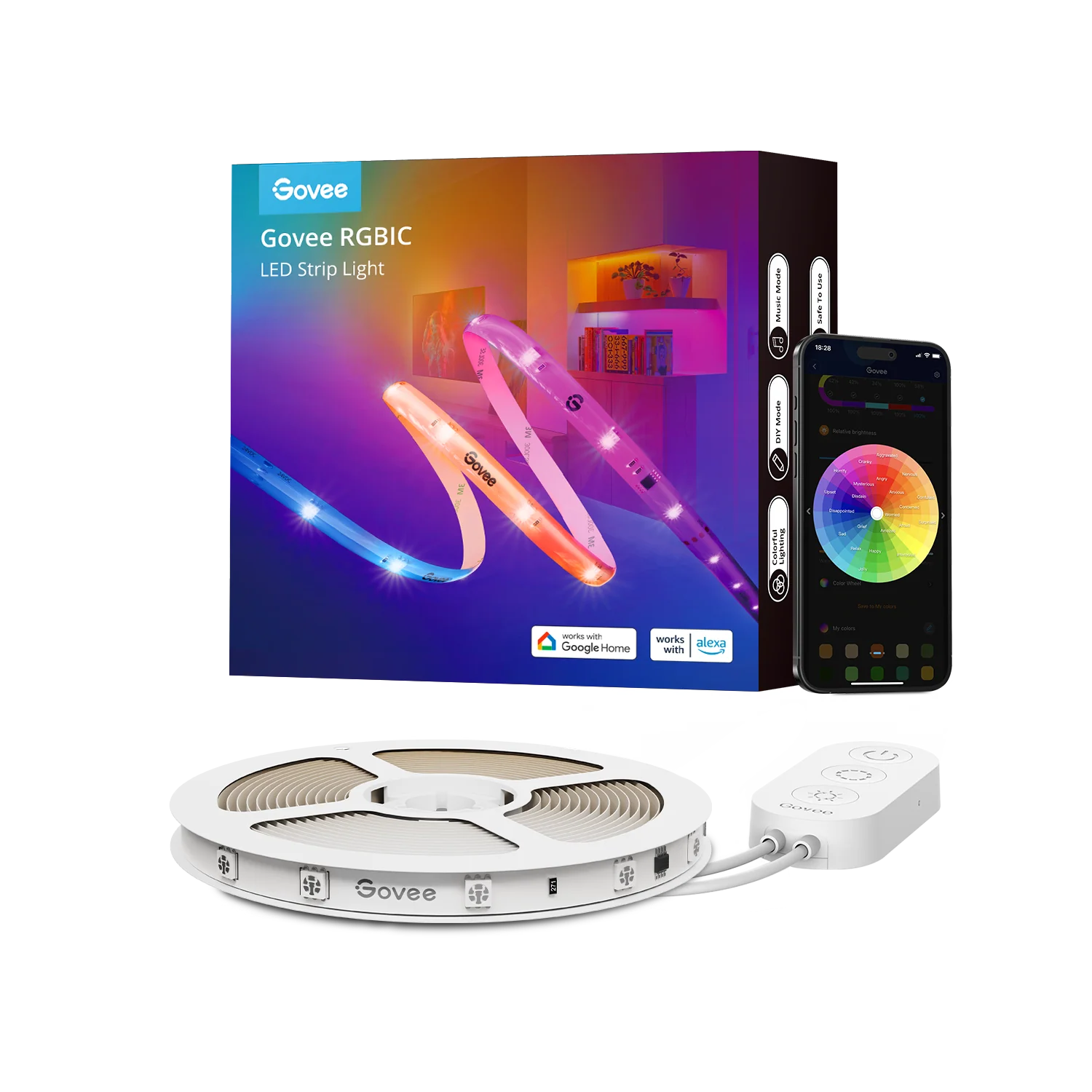 نشره RGBIC كوفي H612A وايفاي و بلوتوث غلاف حمايه 5 متر