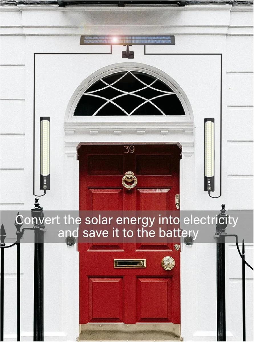 لايت شحن دبل لون طوارئ طول 38 سم مع لوح طاقه شمسيه وريموت - 4