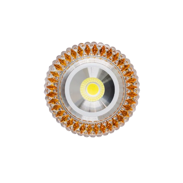 سبوط ميني إيطار كرستال عسلي كنر ابيض - إنارة أبيض