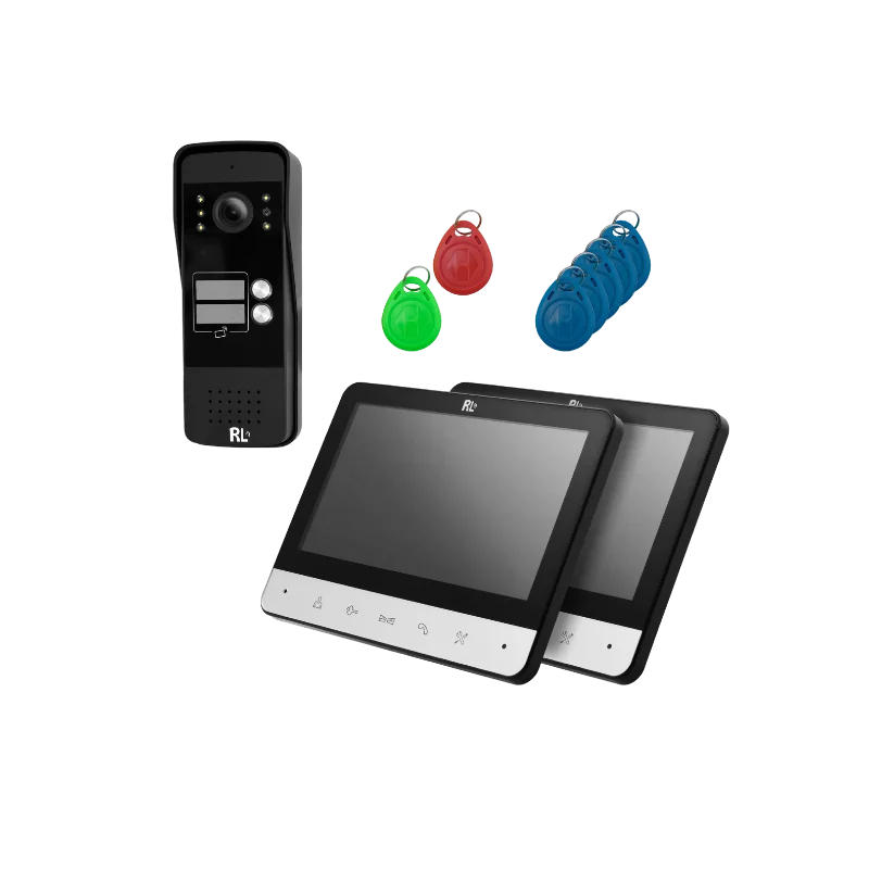 انتركم شاشه 7 انج (عدد 2) لشقتين مع قطعه خارجيه ضد المطر