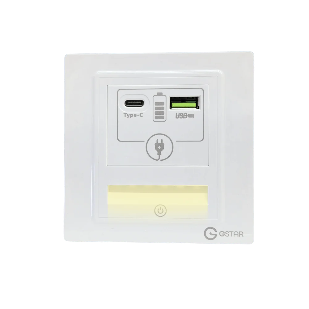 سويج بلك شاحن usb + شاحن type-c + مصباح (شمسي) ليلي