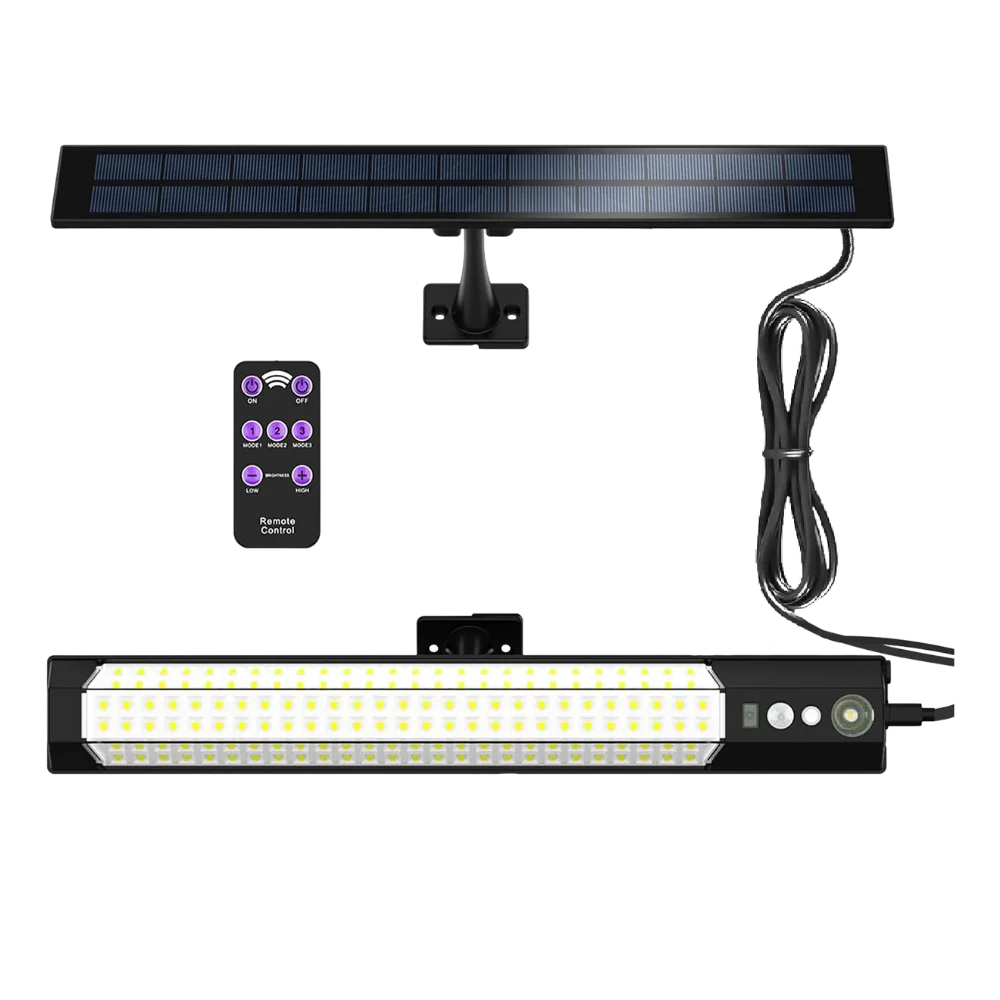 لايت شحن دبل لون طوارئ طول 38 سم مع لوح طاقه شمسيه وريموت