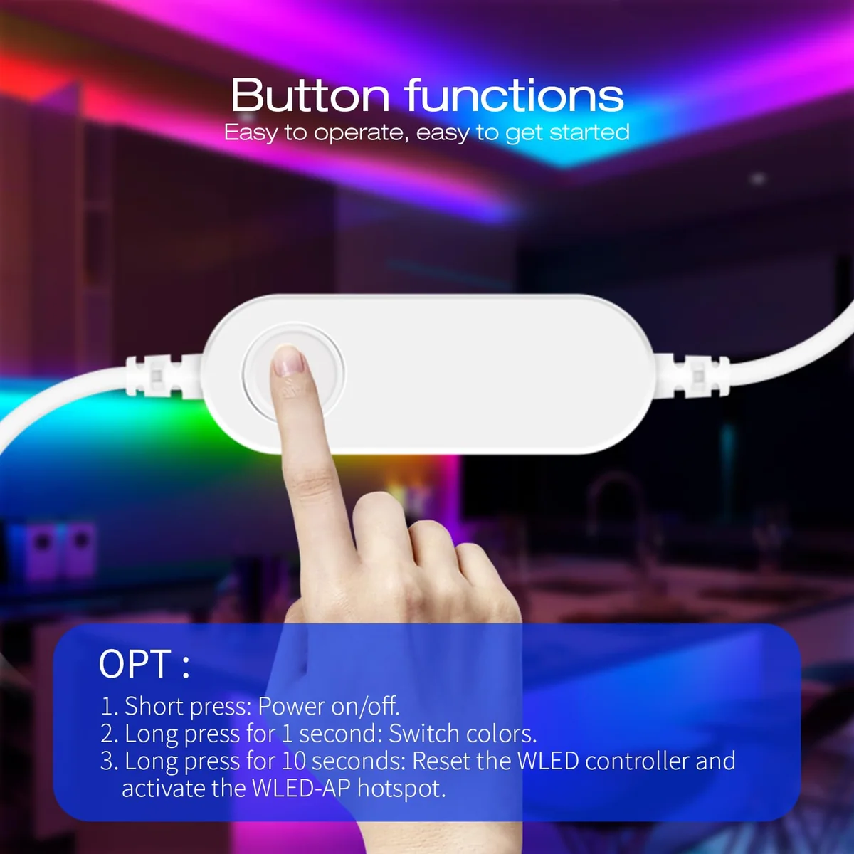كونترول rgbic سمارت ESP8266 ميني WLED ابيض - 5