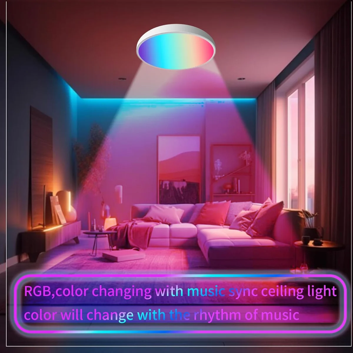 سلم بنل لايت rgbcw سمارت 24 واط قطر خارجي 30سم - 3