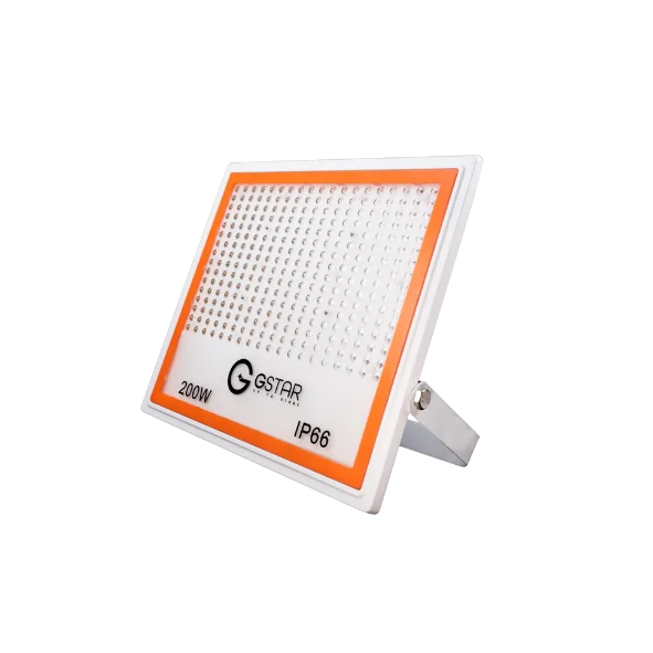 بروجكتر 200 واط ابيض جديد ايطار برتقالي جي ستار - حساس فوتوسيل